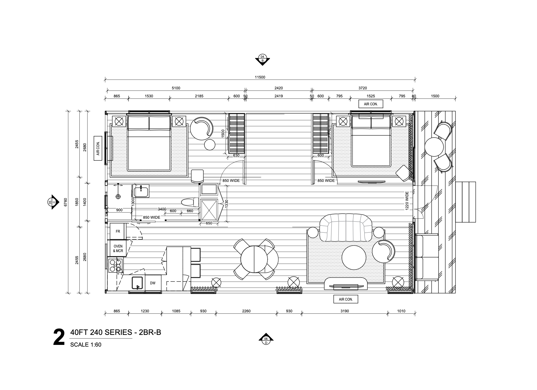40ft 240 Series Australia Certified with Gable Roof